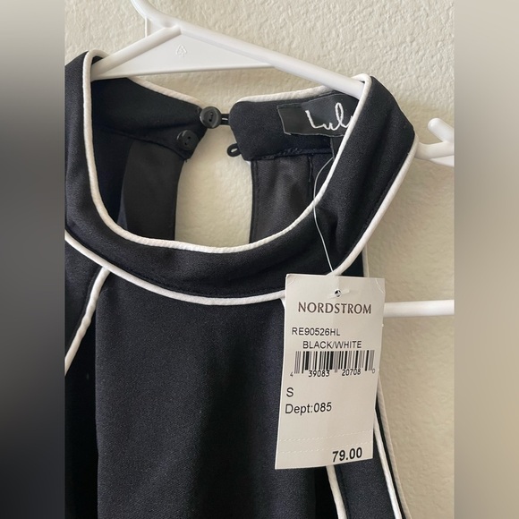 NWT lulus black and white sleeveless mod babe jumpsuit - Picture 3 of 4